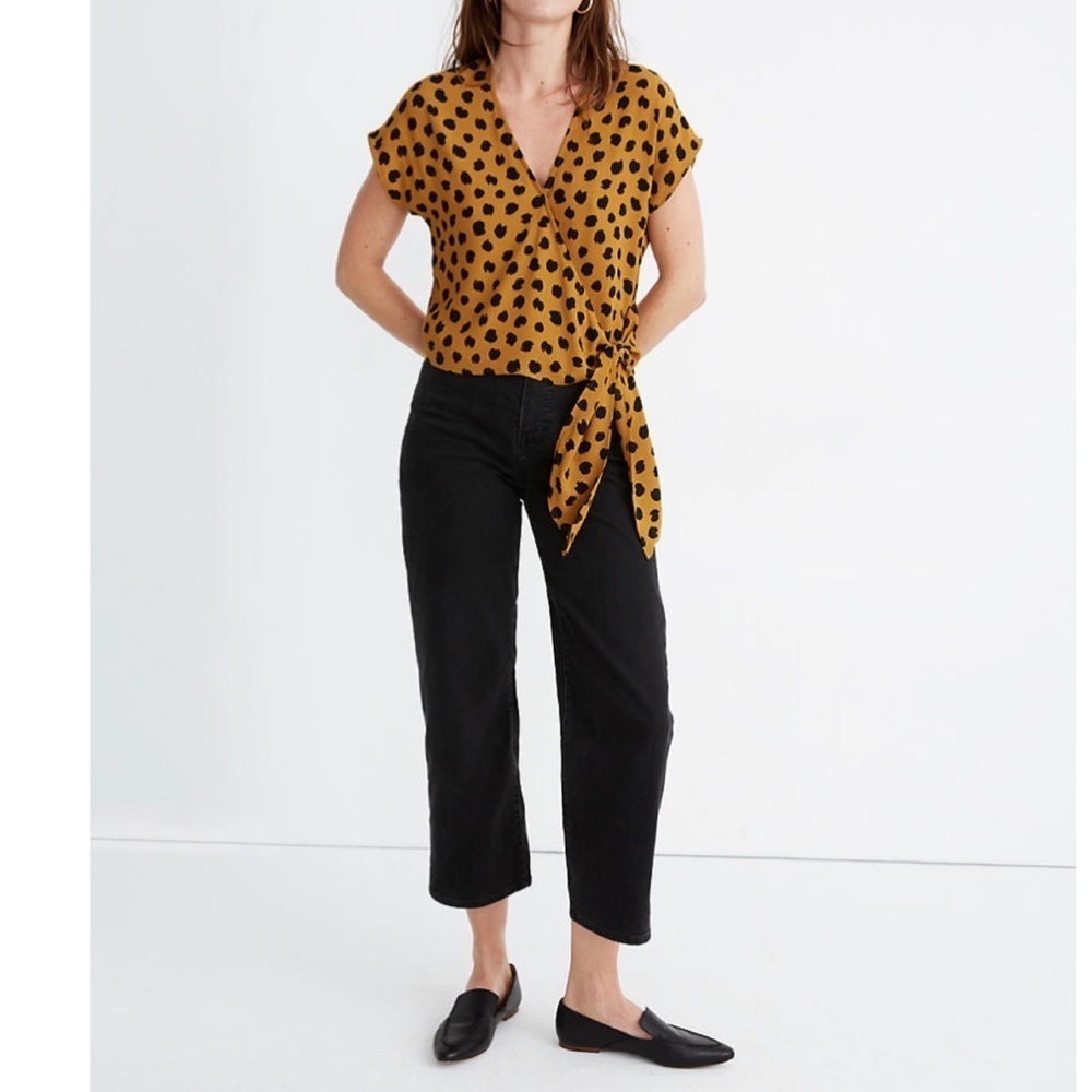 MADEWELL Sash-Tie Wrap Top in Painted Spots Size XS - Picture 9 of 10